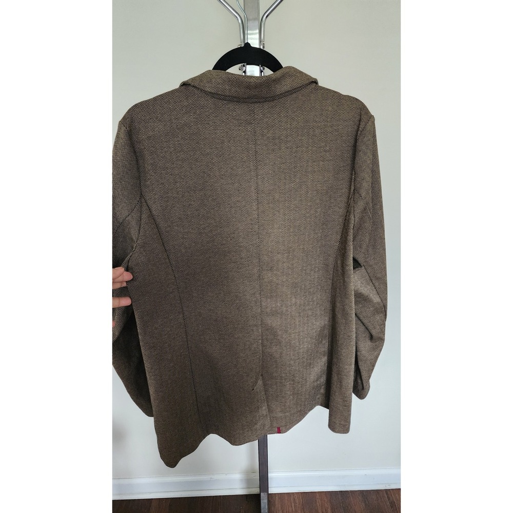 Croft & Barrow Brown Herringbone Knit Blazer Jacket Womens XXL Notched Lapel - Picture 8 of 11